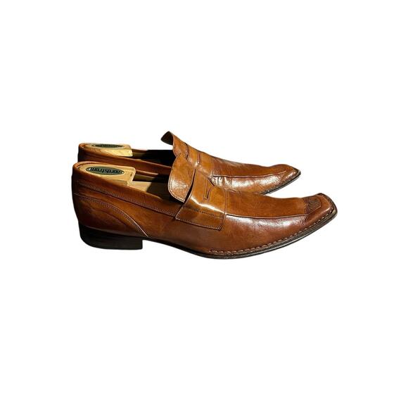 Antonio Fagnani Shoes Brown Leather Loafers Formal Dress EU44/US11 Made in Italy